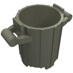2439 - Container, Trash Can with 2 Cover Holders