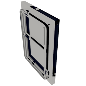 35157 - Glass for Train Door with Lip on All Sides