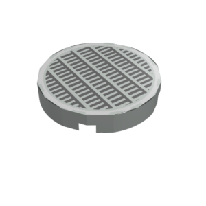 4150ps4 - Tile, Round 2 x 2 with Fine Mesh Grille Manhole Cover Pattern