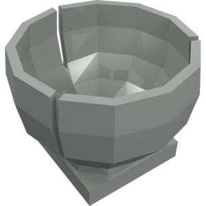 44358 - Cylinder Hemisphere 3 x 3 Ball Turret Socket with 2 x 2 Base