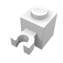 60475 - Brick, Modified 1 x 1 with Open U Clip (Vertical Grip) - Solid Stud