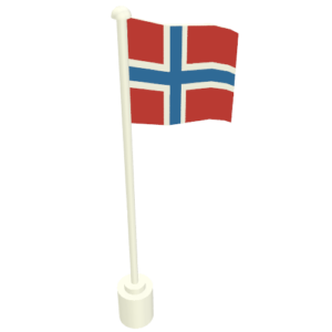 776p05 - Flag on Flagpole, Wave with Norway Pattern - No Bottom Lip