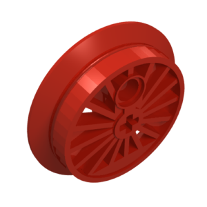 85489a - Train Wheel RC, Spoked with Technic Axle Hole and Counterweight, 30 mm D. (Blind Driver)