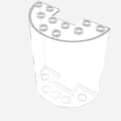 87926 - Cylinder Half 3 x 6 x 6 with 1 x 2 Cutout