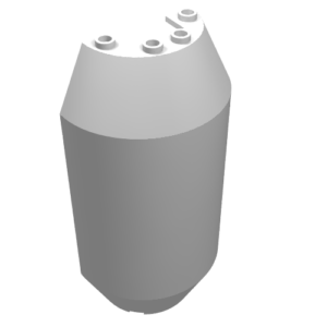 92591 - Cylinder Half 3 x 6 x 10 with 1 x 2 Cutout