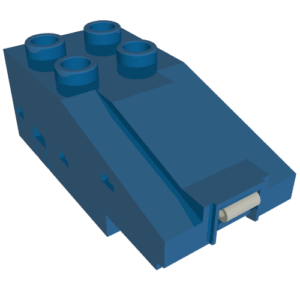 2913c01 - Electric, Train Track Contact Base with Wire (97cm) with Blue Electric, Connector, 2-Way Male Rounded Wide Long with Hollow Pins (2913 / bb0093ac01)