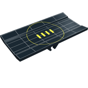 2440p69 - Vehicle, Spoiler / Plow Blade 6 x 3 with Hinge with Yellow Radar Pattern