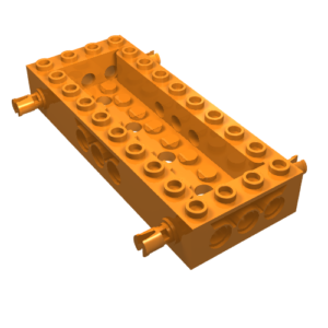 30643 - Vehicle, Base 4 x 10 x 1 1/3 with 8 x 2 Recessed Center, 4 Pins, Technic Holes